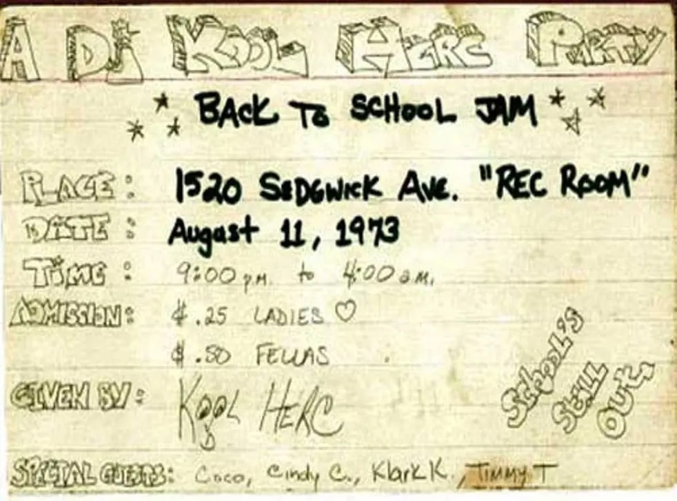 1520 Sedgwick Avenue Bronx Hip Hop Birthplace Flyer