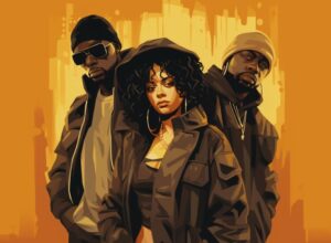 The Fugees - Illustration in yellow and orange